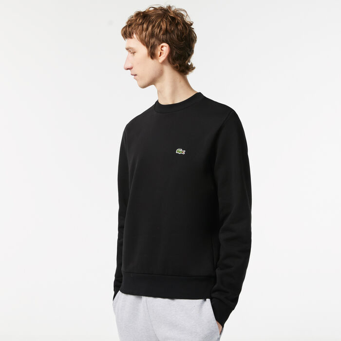 Lacoste Organic Brushed Baumwoll Sweatshirts Herren Schwarz | CBJV-67201