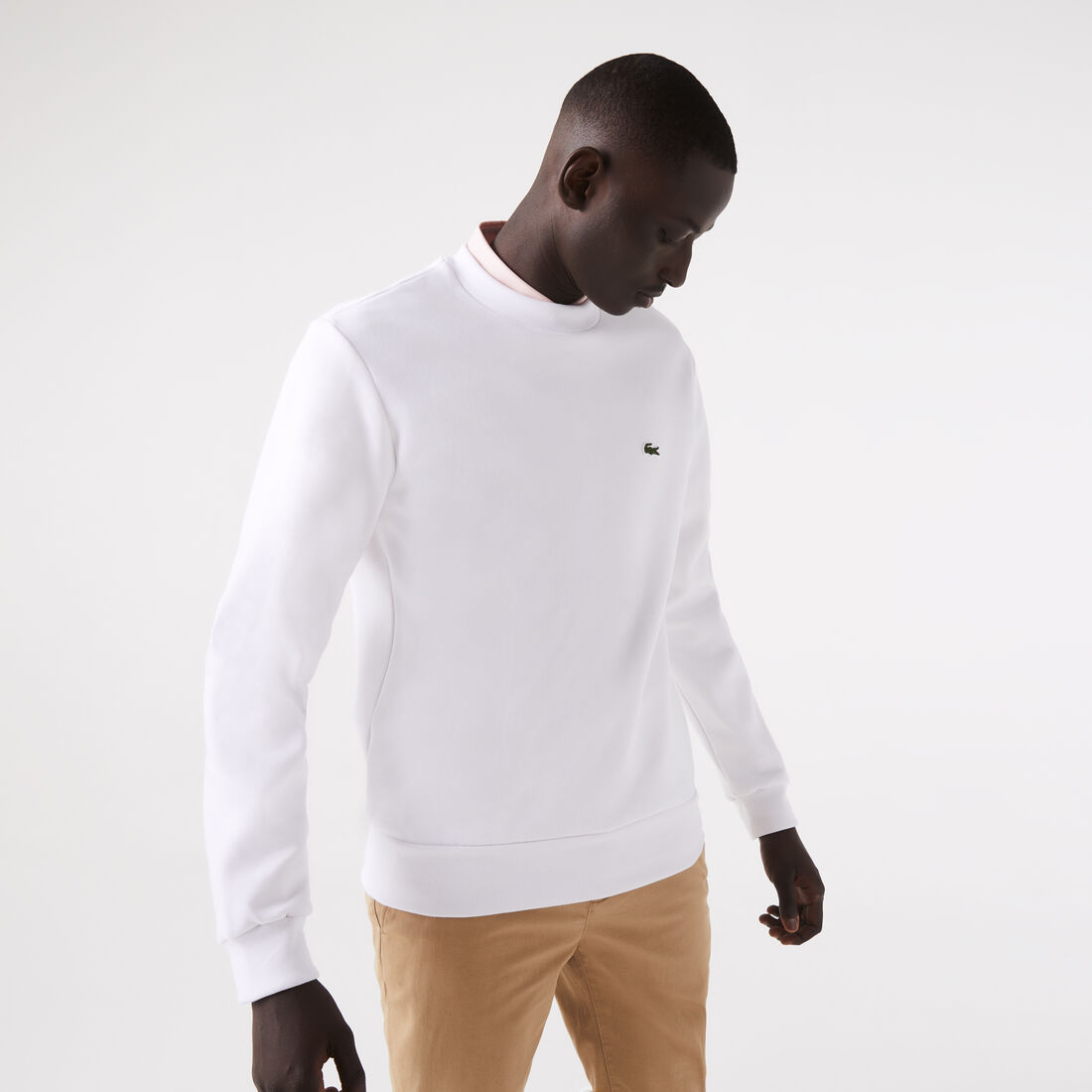 Lacoste Organic Brushed Baumwoll Sweatshirts Herren Weiß | ULYQ-20493