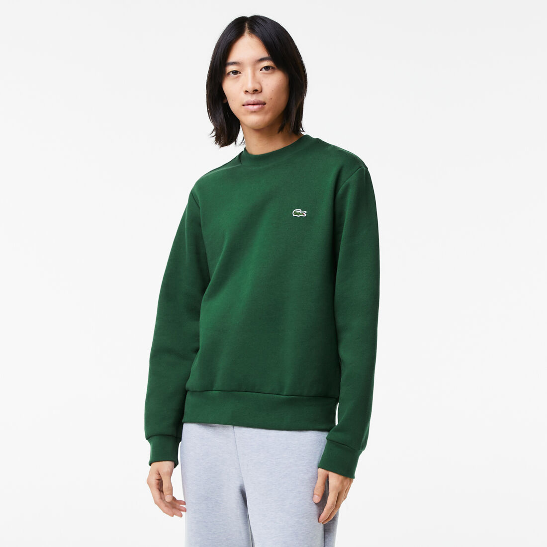 Lacoste Organic Brushed Baumwoll Sweatshirts Herren Grün | YUFA-82507