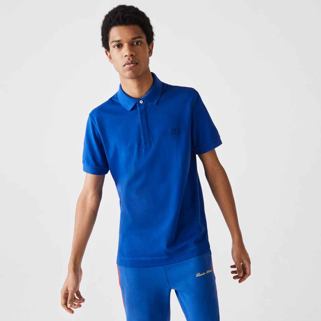 Lacoste Paris Regular Fit Stretch Baumwoll Piqué Polo Shirts Herren Blau | JGAS-68914