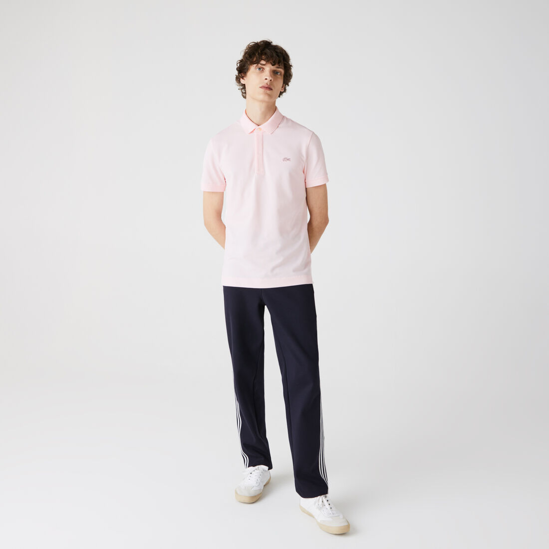 Lacoste Paris Regular Fit Stretch Baumwoll Piqué Polo Shirts Herren Rosa | YFNU-37096