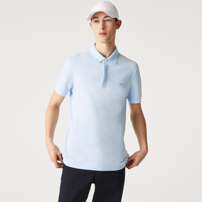 Lacoste Paris Regular Fit Stretch Baumwoll Piqué Polo Shirts Herren Hellblau | YQFO-39058