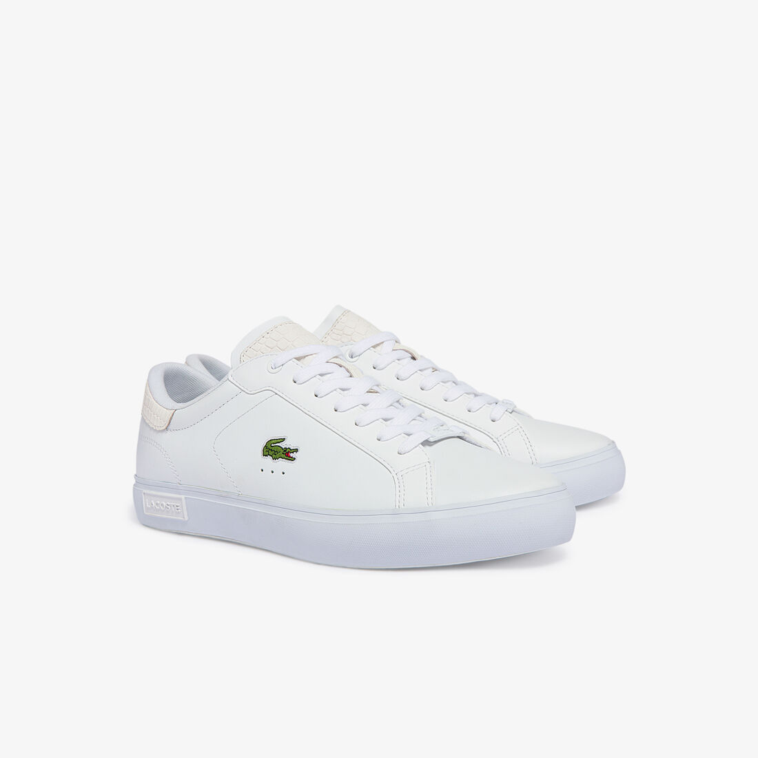 Lacoste Powercourt Burnished Leder Sneakers Herren Weiß | ORND-04658