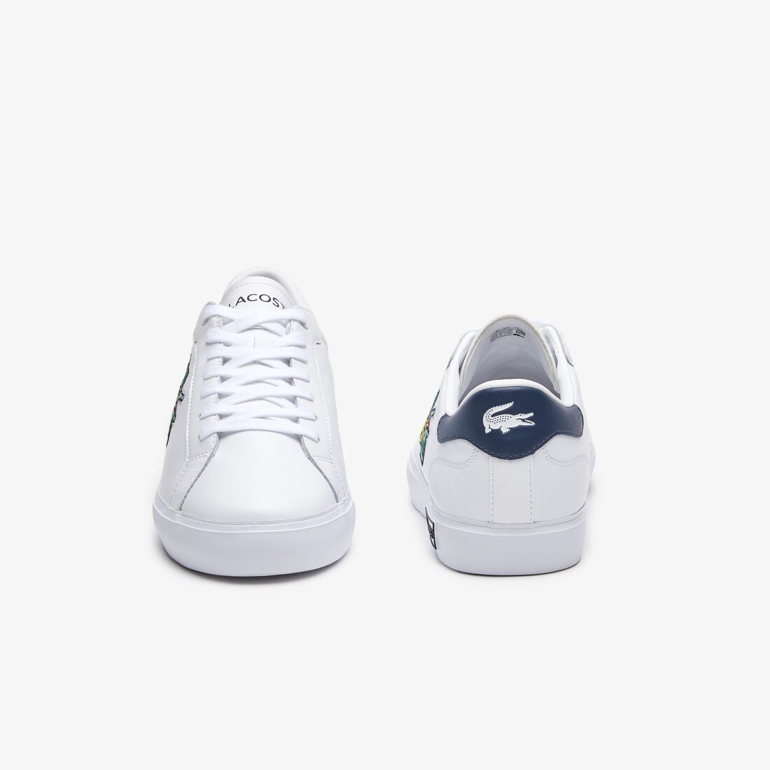 Lacoste Powercourt Leder Sneakers Herren Weiß Navy | SPBW-26450