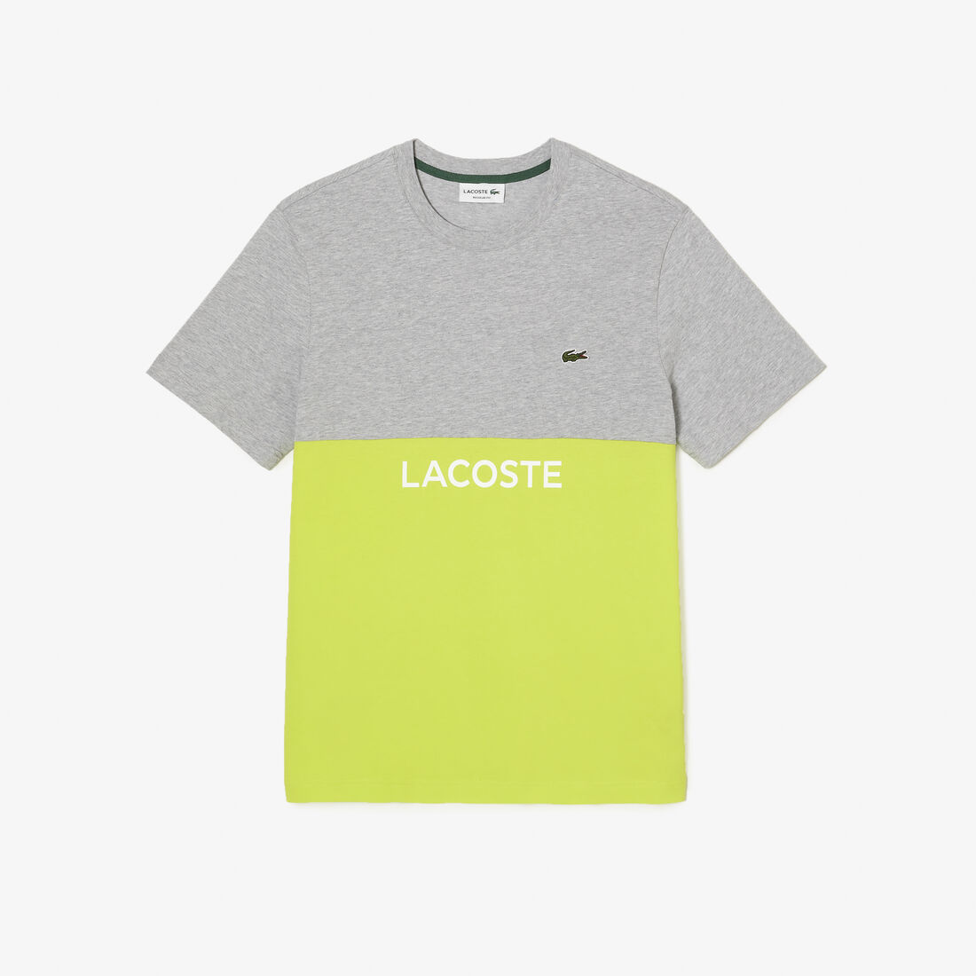 Lacoste Regular Fit Baumwoll Jersey Colourblock T-shirts Herren Grau Gelb | RBHO-74923