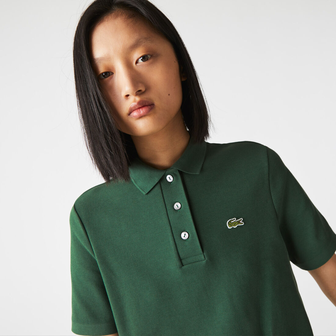 Lacoste Regular Fit Gestreift Organic Baumwoll Polo Shirts Damen Grün | GFLI-67851