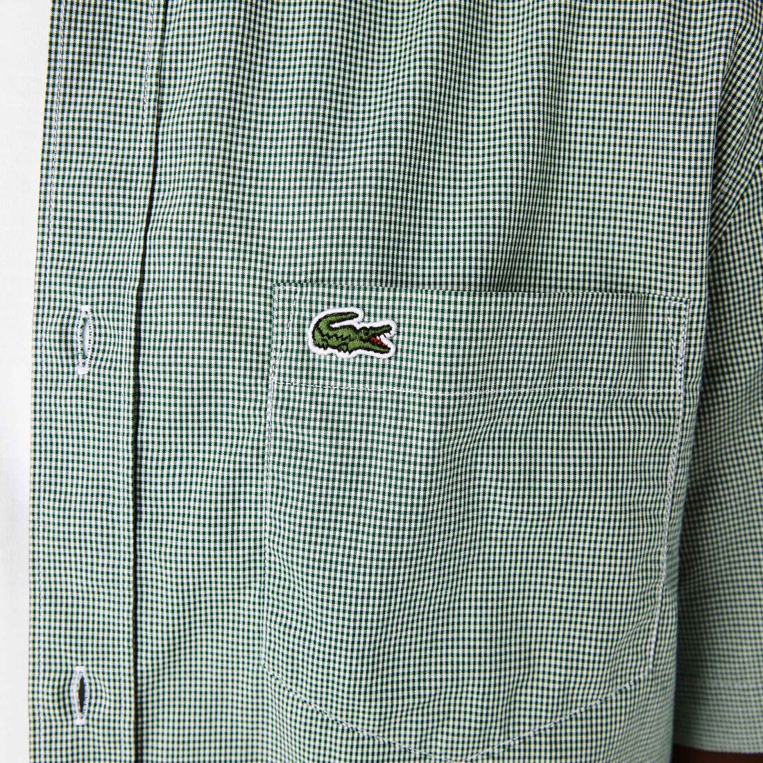 Lacoste Regular Fit Gingham Check Hemd Herren Weiß Grün | OKVM-87614