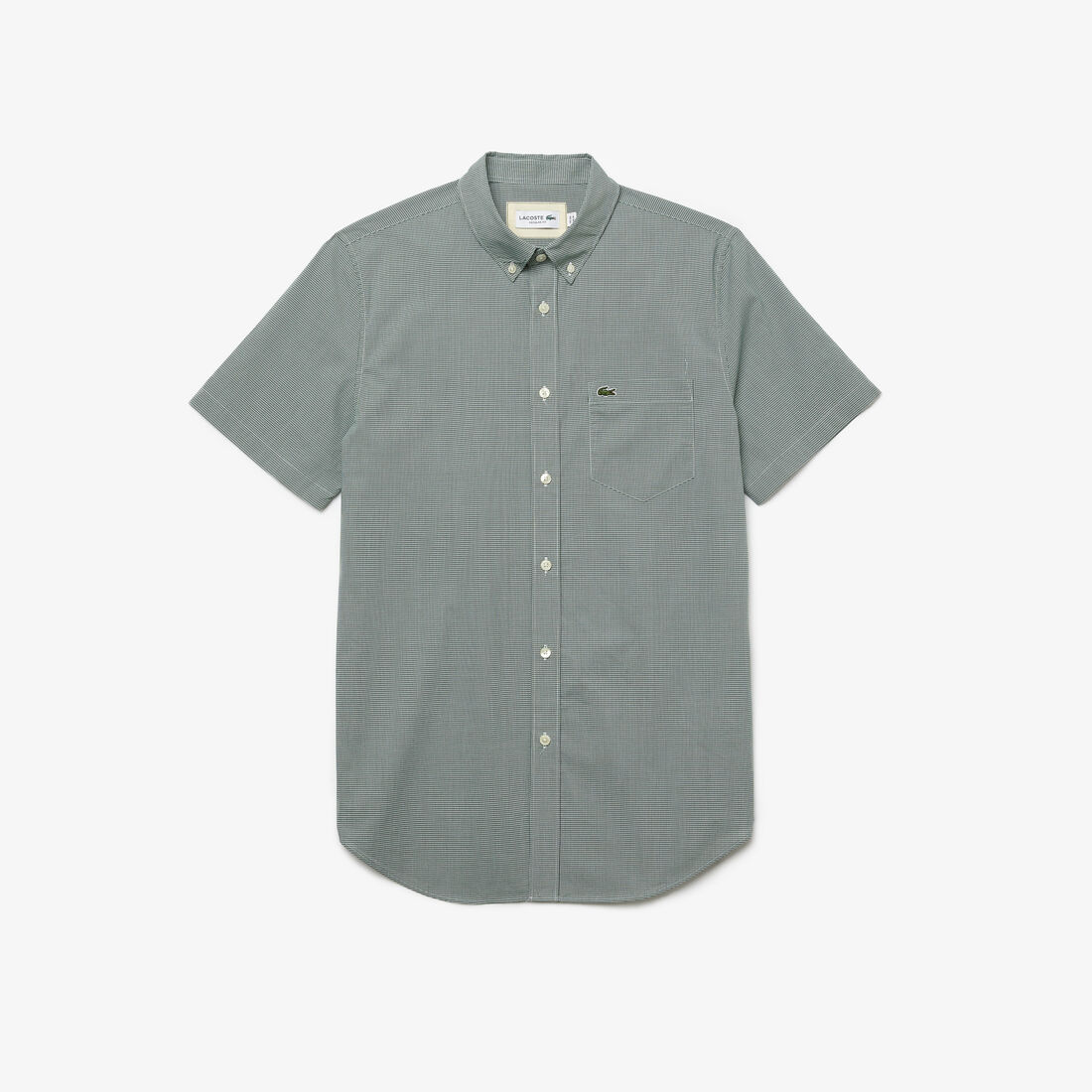 Lacoste Regular Fit Gingham Check Hemd Herren Weiß Grün | OKVM-87614