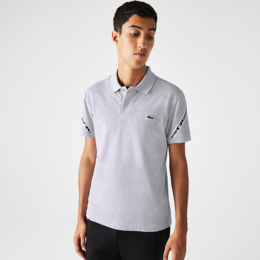 Lacoste Regular Fit Stretch Mini Piqué Polo Shirts Herren Grau | BLUX-84591