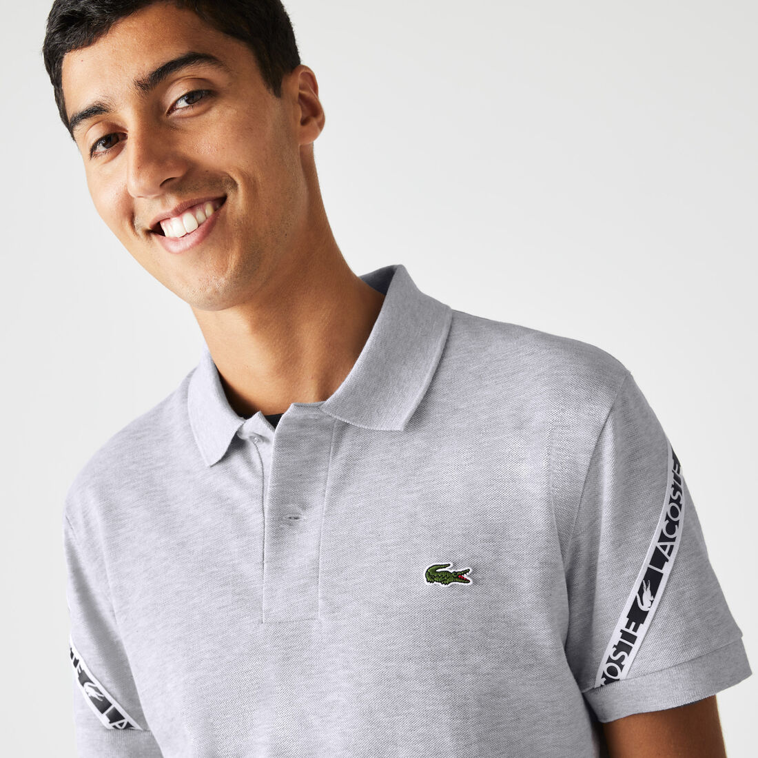 Lacoste Regular Fit Stretch Mini Piqué Polo Shirts Herren Grau | BLUX-84591