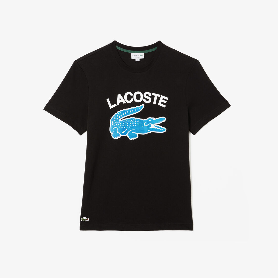 Lacoste Regular Fit Xl Crocodile Print T-shirts Herren Schwarz | JZUF-98476