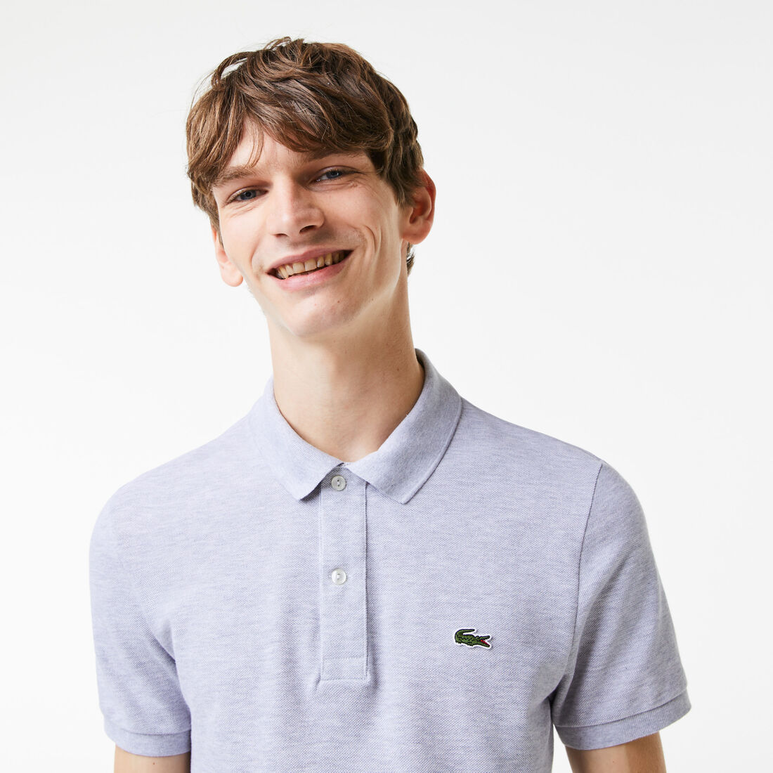 Lacoste Slim Fit In Petit Piqué Polo Shirts Herren Grau | DPHU-07498