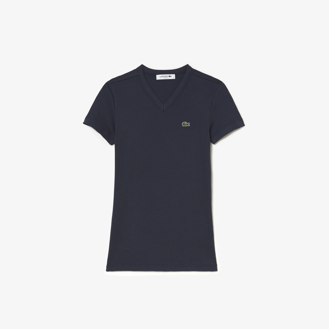 Lacoste Slim Fit Organic Baumwoll V-neck T-shirts Damen Blau | QUVL-10567