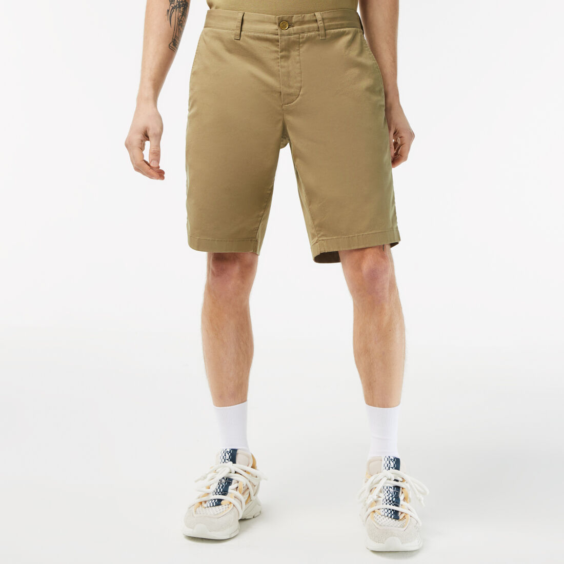 Lacoste Slim Fit Stretch Baumwoll Bermuda Kurze Hose Herren Beige | GCSP-47260