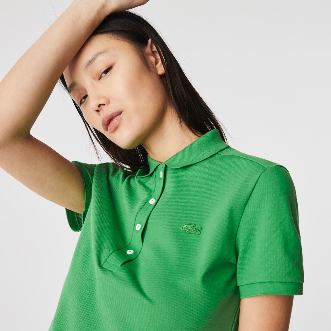 Lacoste Slim Fit Stretch Baumwoll Piqué Polo Shirts Damen Grün | CXMI-10367