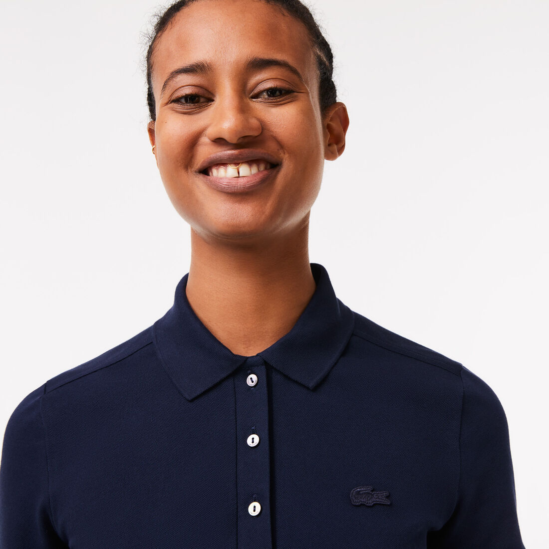 Lacoste Slim Fit Stretch Baumwoll Piqué Polo Shirts Damen Navy Blau | FPDJ-64308