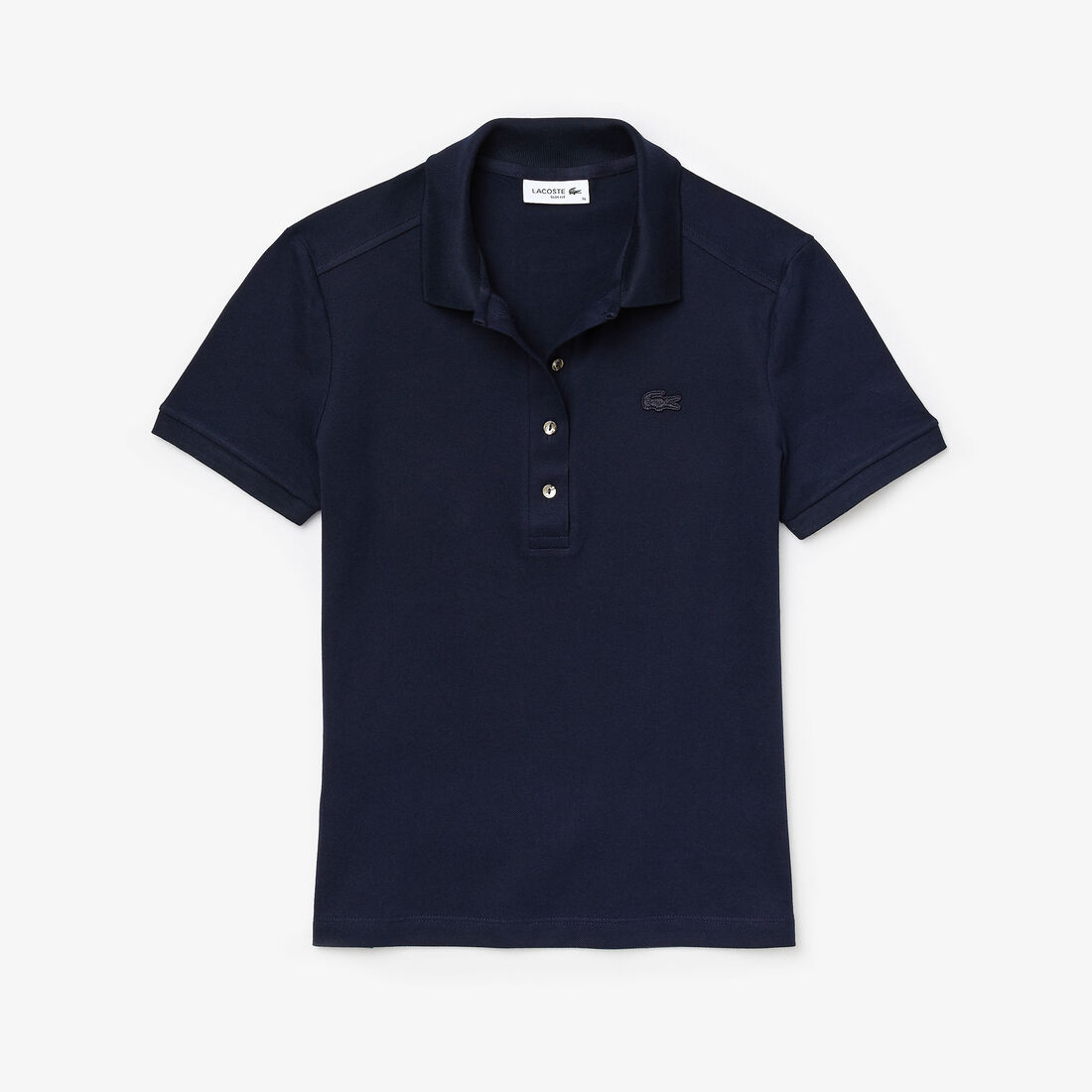 Lacoste Slim Fit Stretch Baumwoll Piqué Polo Shirts Damen Navy Blau | FPDJ-64308