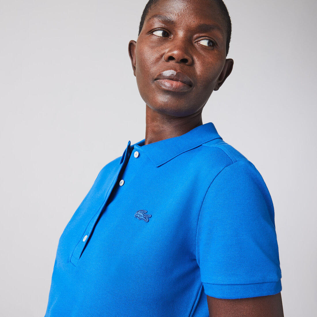 Lacoste Slim Fit Stretch Baumwoll Piqué Polo Shirts Damen Blau | KWXJ-72380