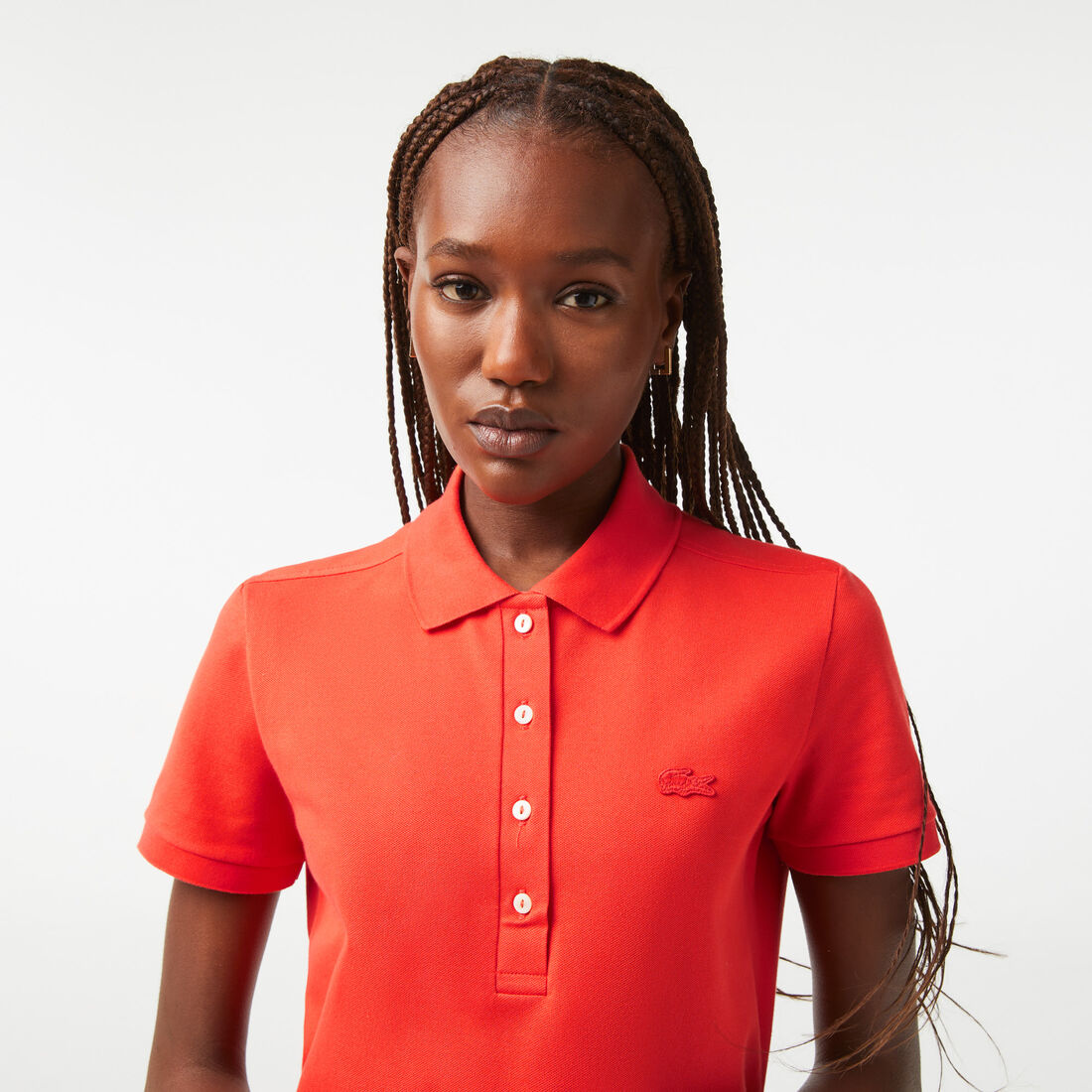 Lacoste Slim Fit Stretch Baumwoll Piqué Polo Shirts Damen Orange | OIJB-09816