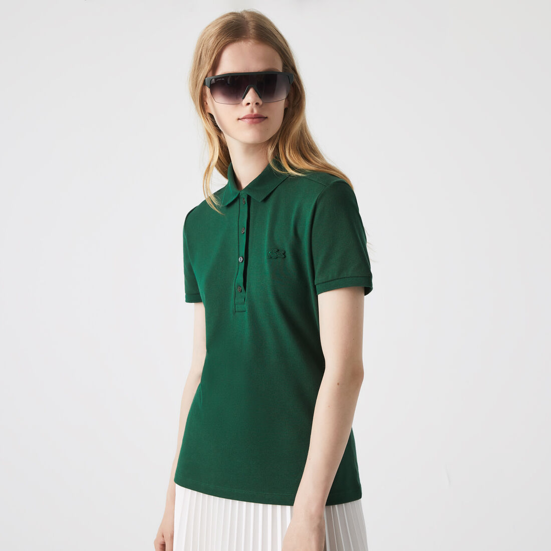 Lacoste Slim Fit Stretch Baumwoll Piqué Polo Shirts Damen Grün | RMLQ-25069