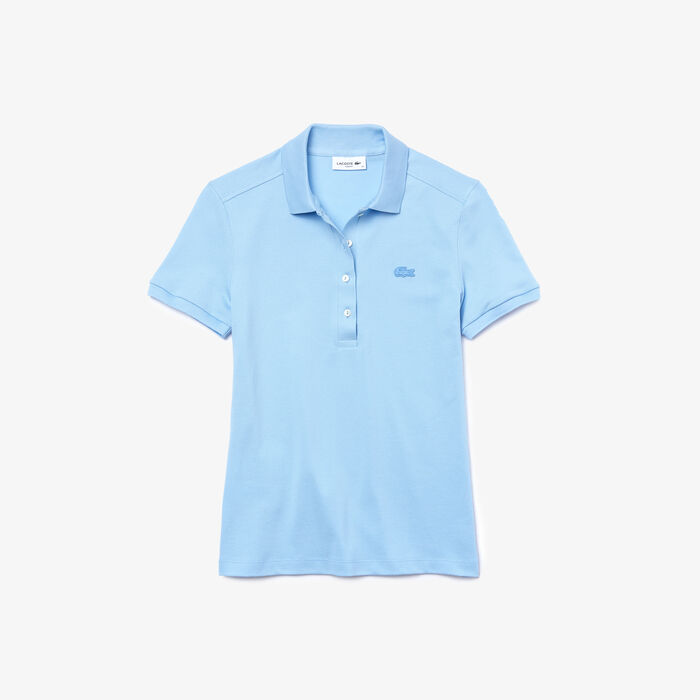 Lacoste Slim Fit Stretch Baumwoll Piqué Polo Shirts Damen Blau | TQRC-94802