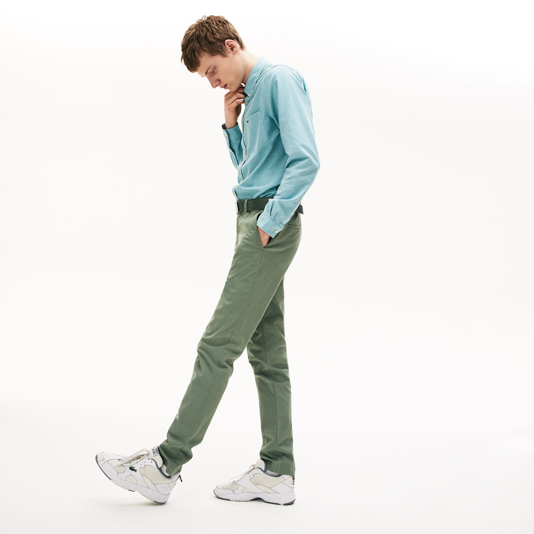 Lacoste Slim Fit Stretch Gabardine Chino Hose Herren Grün | UVSM-56139