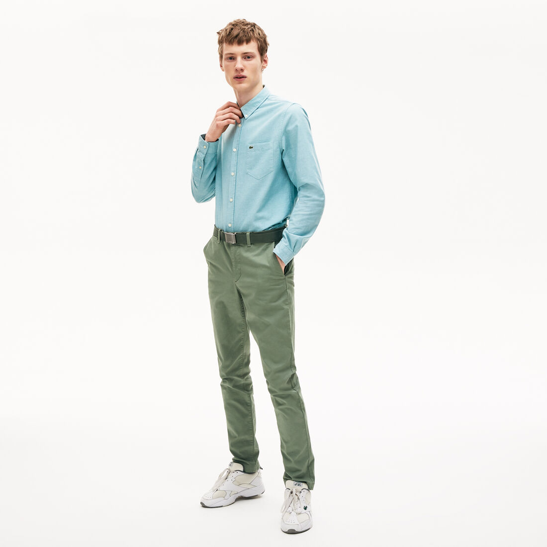 Lacoste Slim Fit Stretch Gabardine Chino Hose Herren Grün | UVSM-56139