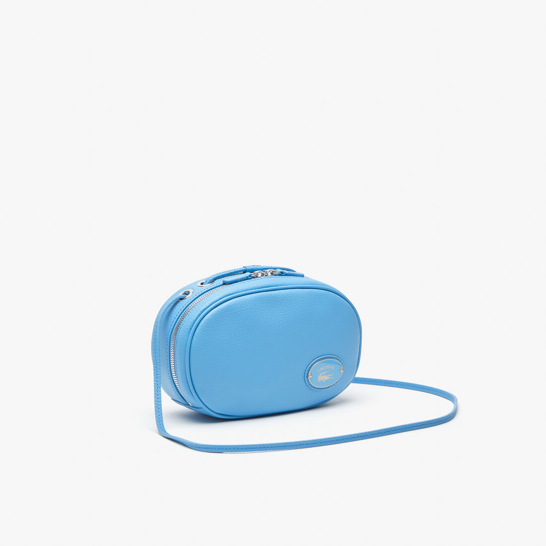 Lacoste Small Oval Grained Leder crossbody taschen Damen Blau | JUSW-62085