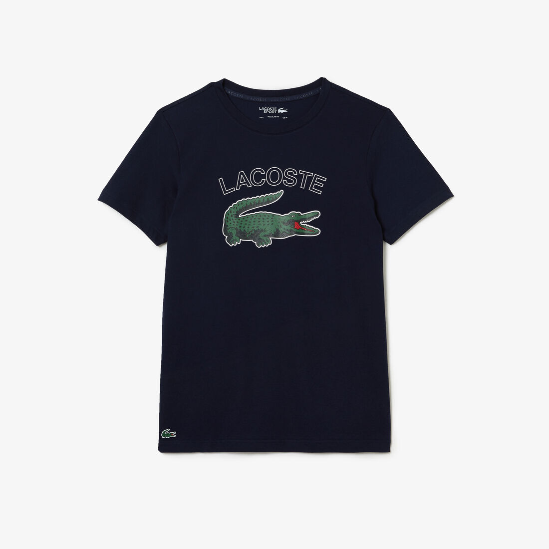 Lacoste Sport Crocodile Print Jersey T-shirts Herren Navy Blau | RCJE-97534