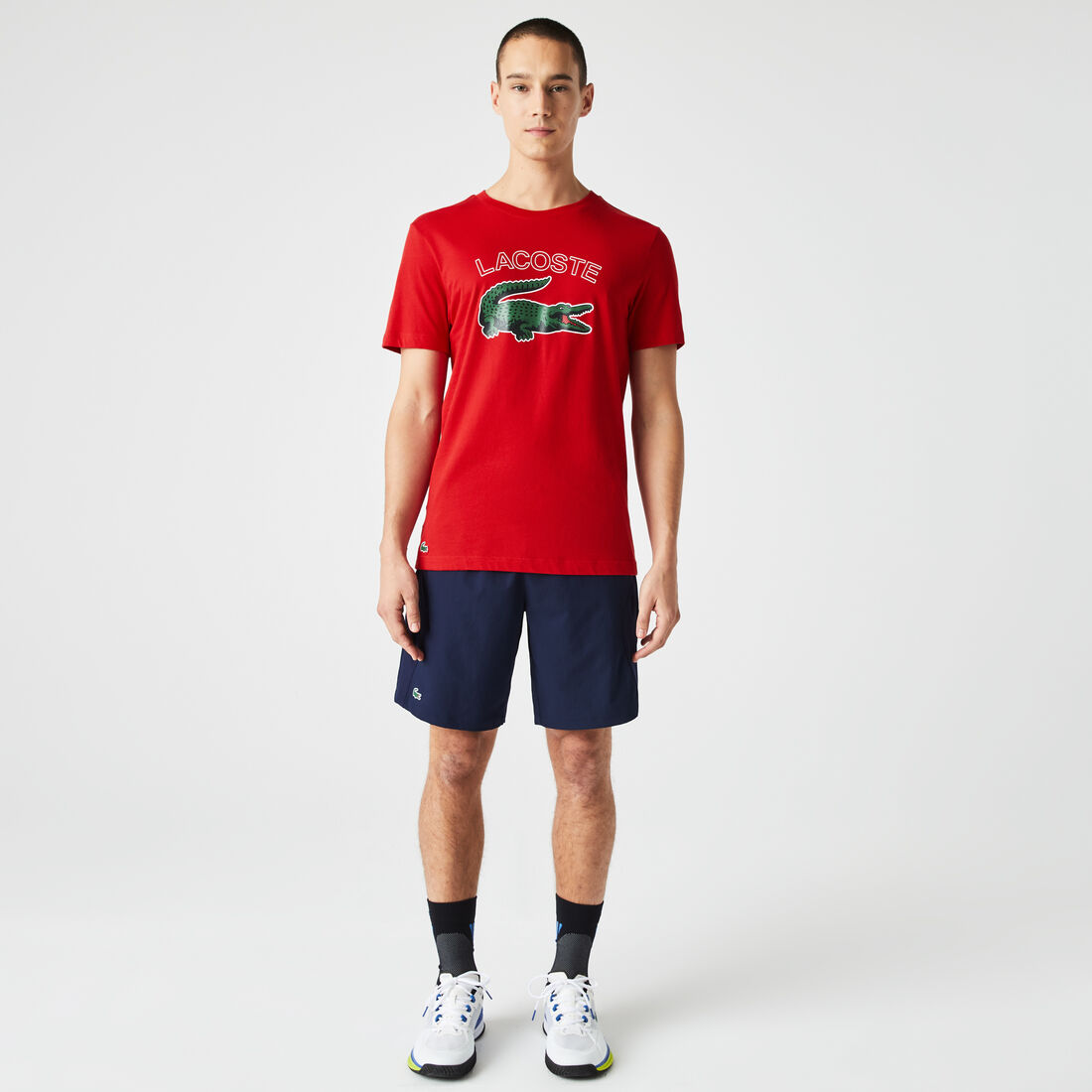 Lacoste Sport Crocodile Print Jersey T-shirts Herren Rot | UMCH-86432