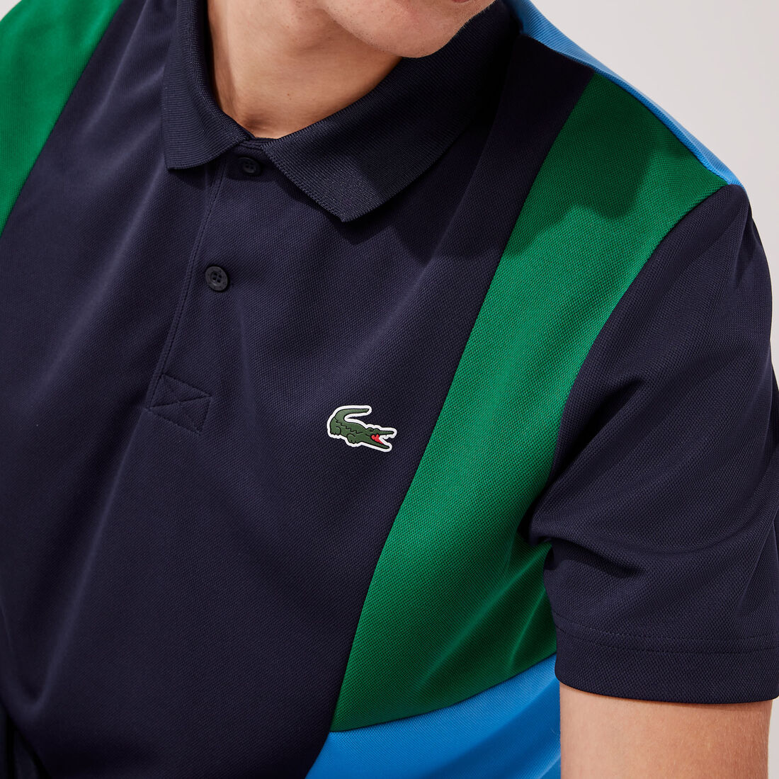 Lacoste Sport Graphic Atmungsaktiv And Resistant Piqué Polo Shirts Herren Blau | DKNM-86157