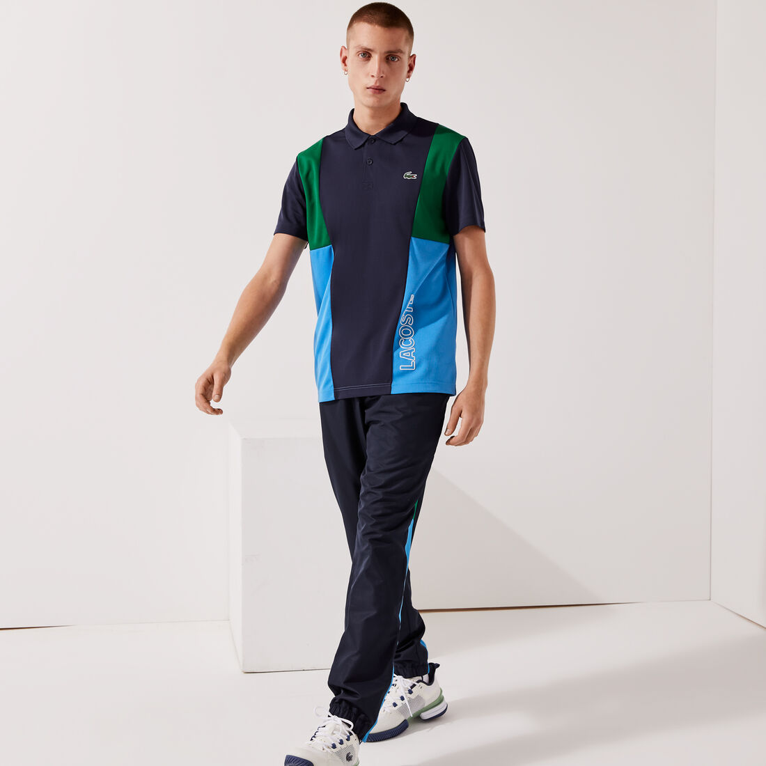 Lacoste Sport Graphic Atmungsaktiv And Resistant Piqué Polo Shirts Herren Blau | DKNM-86157