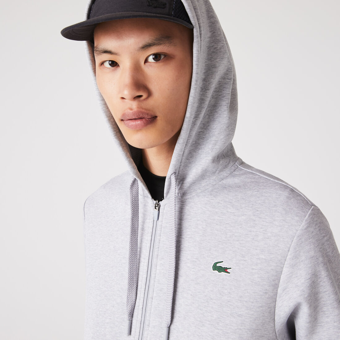 Lacoste Sport Mesh Panels Hoodie Herren Grau Hellgrau | GKUE-28710