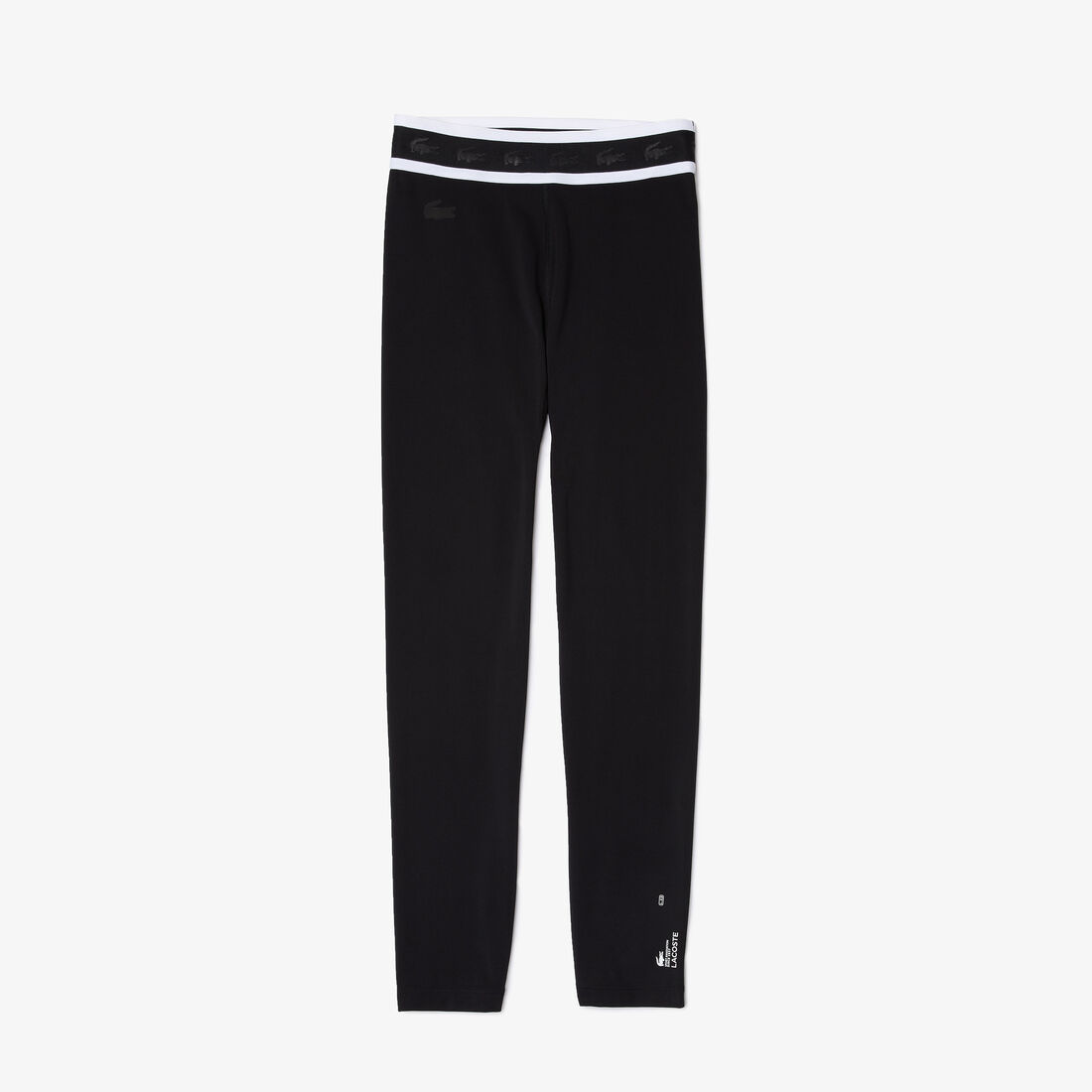 Lacoste Sport Printed Taille Leggings Damen Schwarz | AUFW-98567