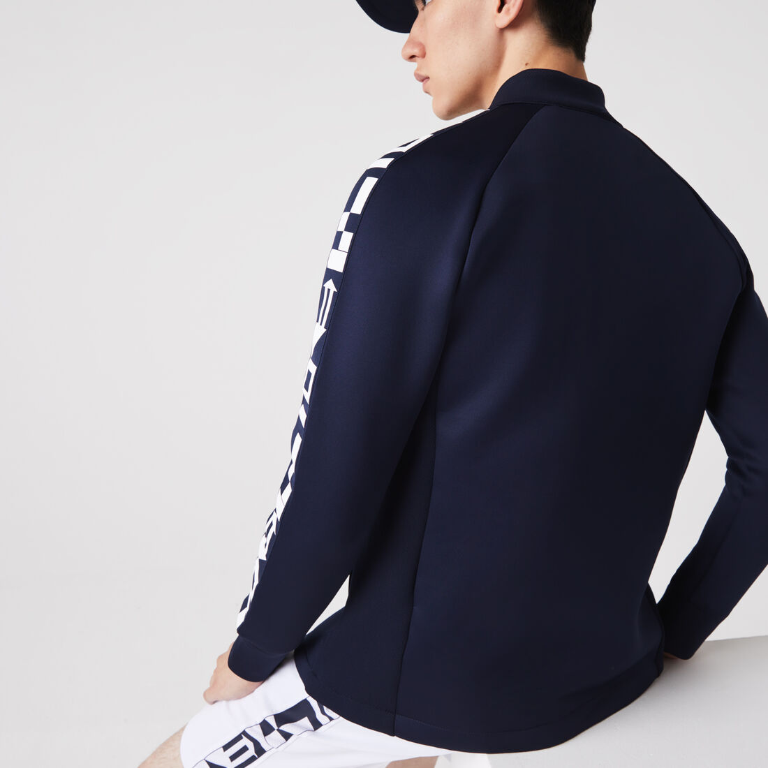 Lacoste Sport Printed Zip Tennis Sweatshirts Herren Navy Blau | GKEX-90123