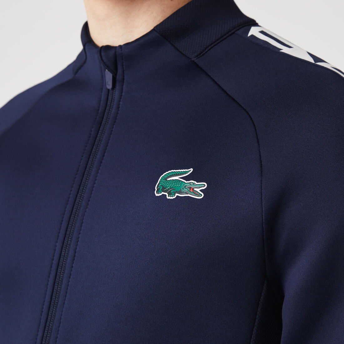 Lacoste Sport Printed Zip Tennis Sweatshirts Herren Navy Blau | GKEX-90123