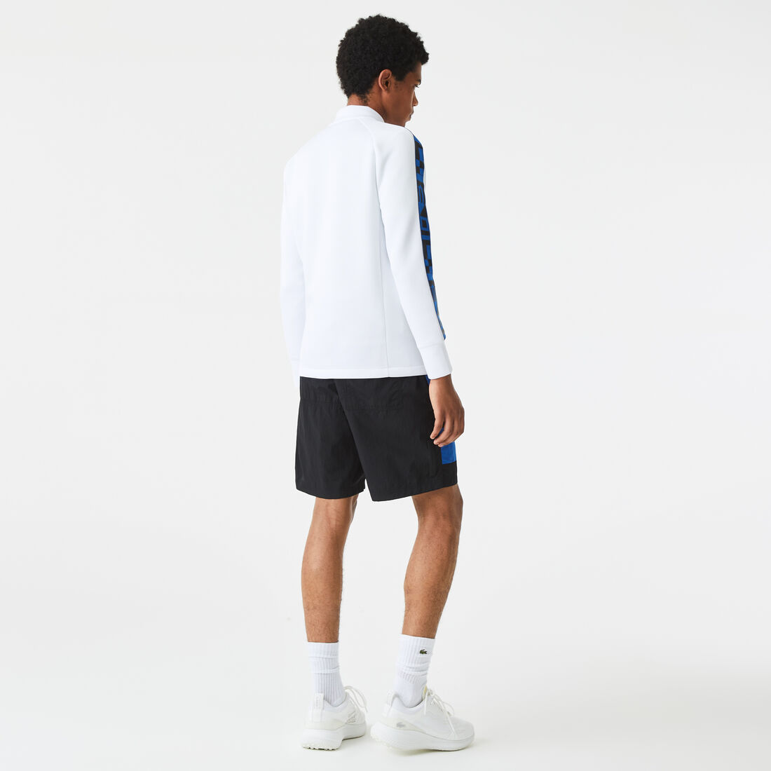 Lacoste Sport Printed Zip Tennis Sweatshirts Herren Weiß | QWGS-10456