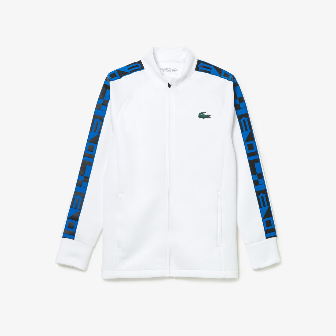 Lacoste Sport Printed Zip Tennis Sweatshirts Herren Weiß | QWGS-10456