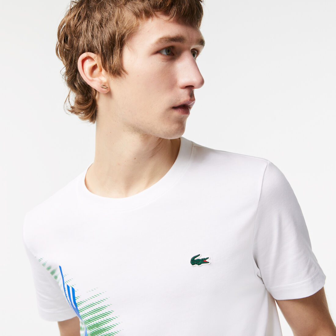 Lacoste Sport Regular Fit With Contrast Branding T-shirts Herren Weiß | YETA-90238