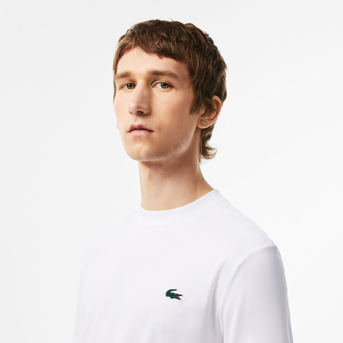 Lacoste Sport Slim Fit Stretch Jersey T-shirts Herren Weiß | PZWI-87201