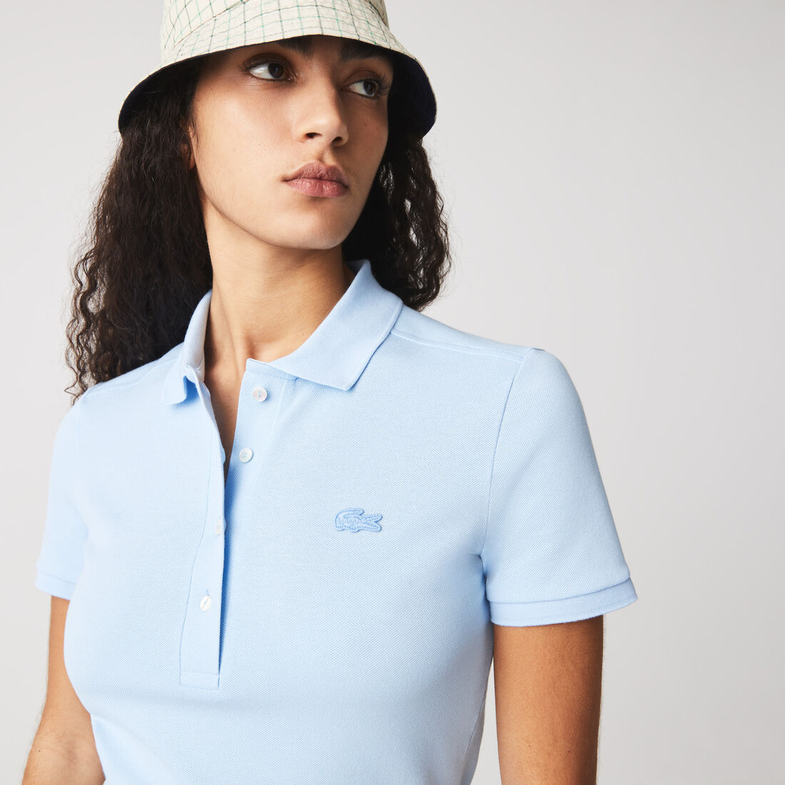 Lacoste Stretch Baumwoll Piqué Kleider Damen Blau | VMYN-18097