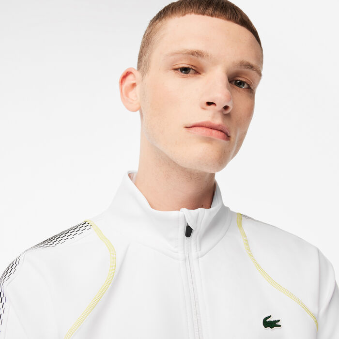 Lacoste Tennis X Daniil Medvedev Zipped Sweatshirts Herren Weiß Gelb | MYPN-05968