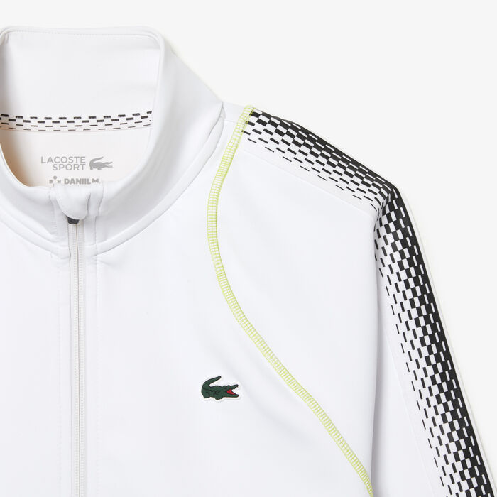 Lacoste Tennis X Daniil Medvedev Zipped Sweatshirts Herren Weiß Gelb | MYPN-05968