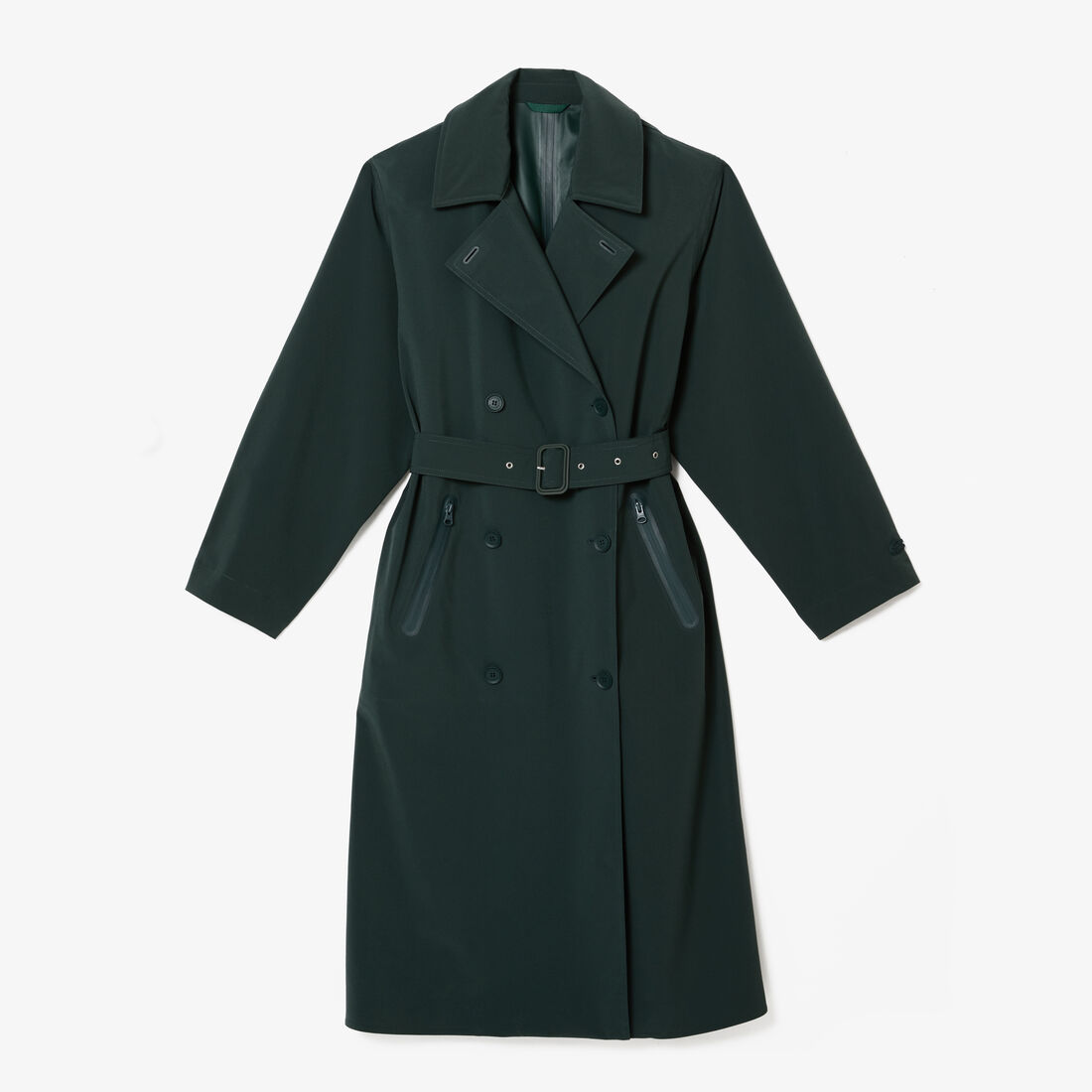 Lacoste Two-ply Piqué Oversised Trench Mäntel Damen Grün | MABK-15708