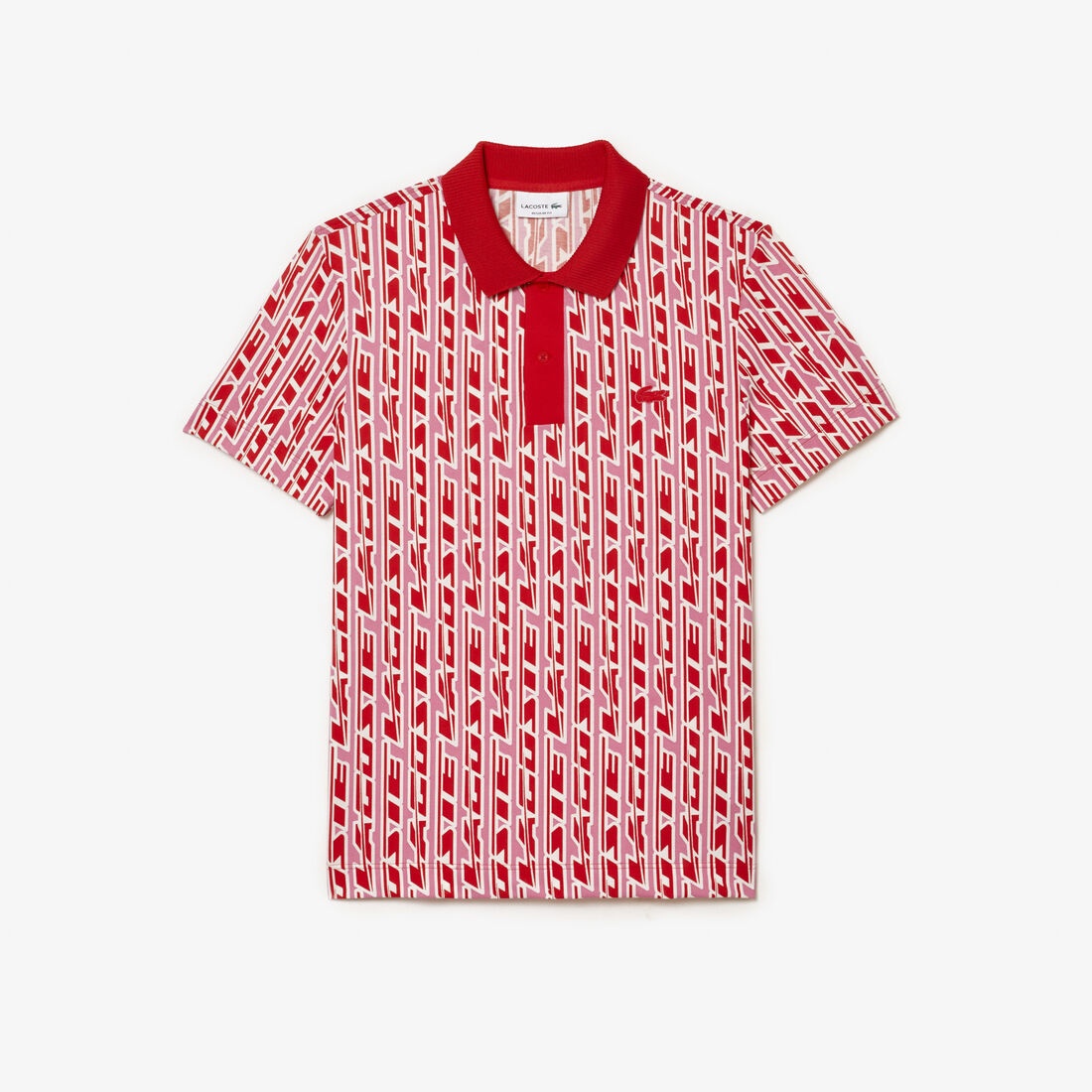 Lacoste Two-tone Printed Stretch Piqué Polo Shirts Herren Rosa Rot | EGMX-76935