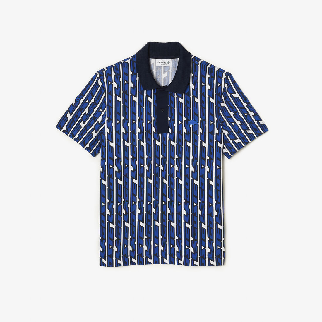 Lacoste Two-tone Printed Stretch Piqué Polo Shirts Herren Weiß Blau | YFBD-37046