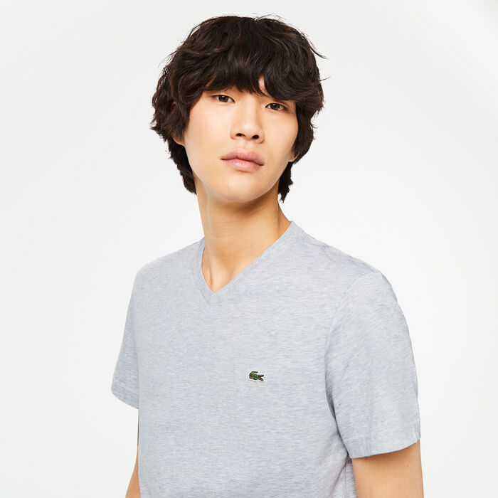 Lacoste V-neck Baumwoll T-shirts Herren Grau | AJVL-45276