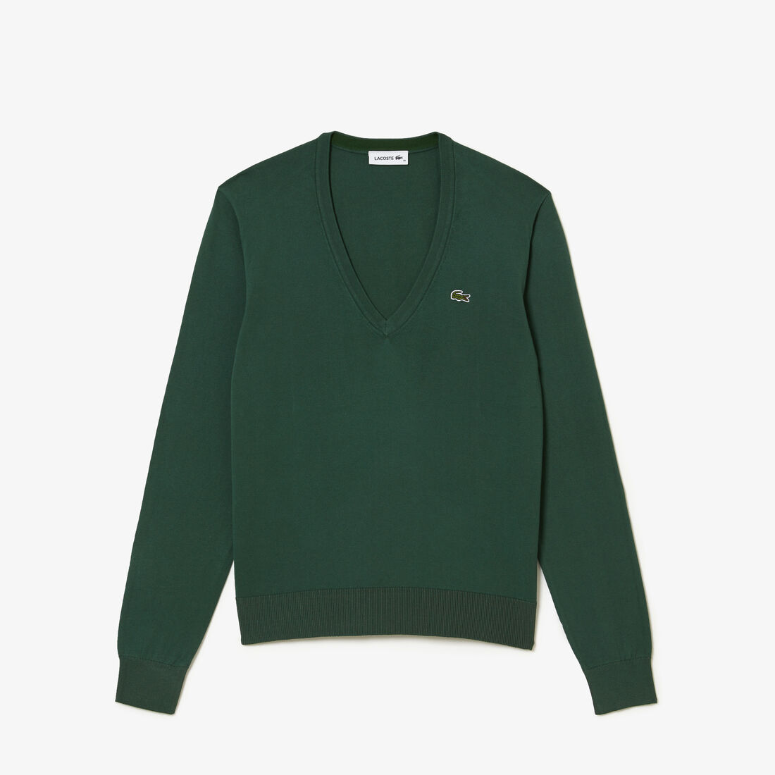 Lacoste V-neck Organic Baumwoll Sweatshirts Damen Grün | DCBN-13094