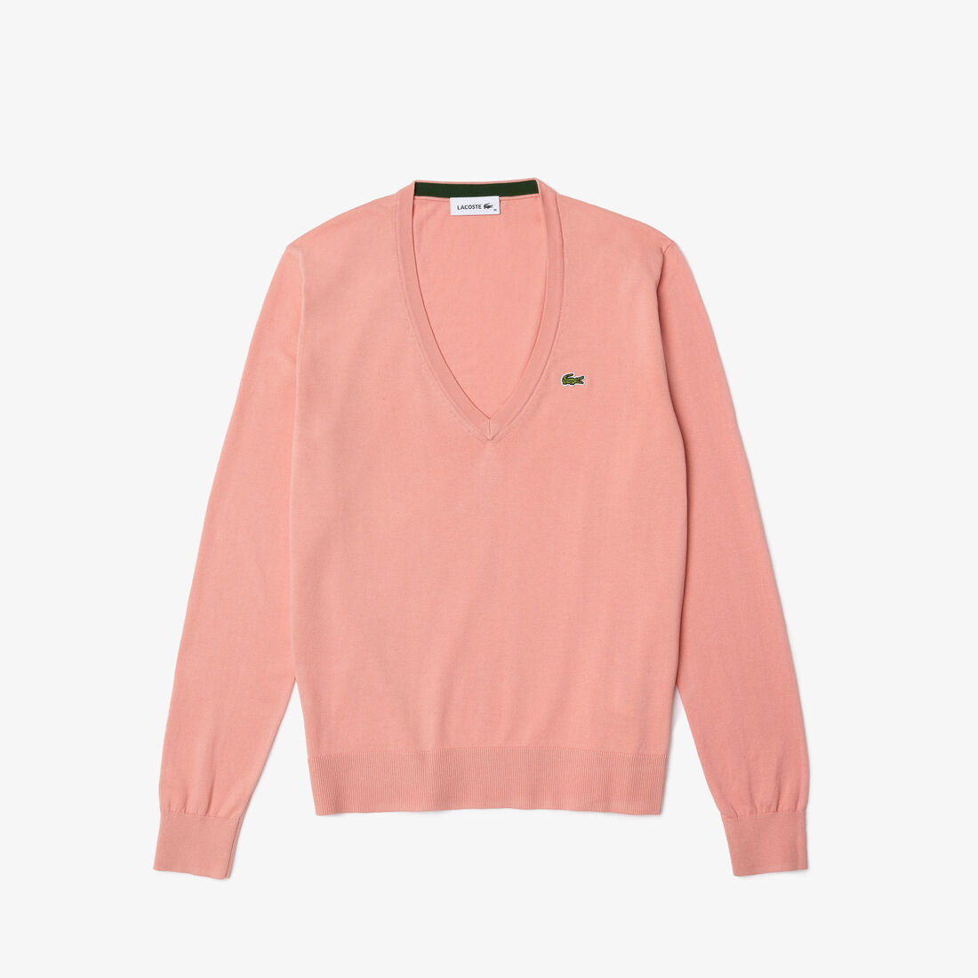 Lacoste V-neck Organic Baumwoll Sweatshirts Damen Rosa | PWLE-63954