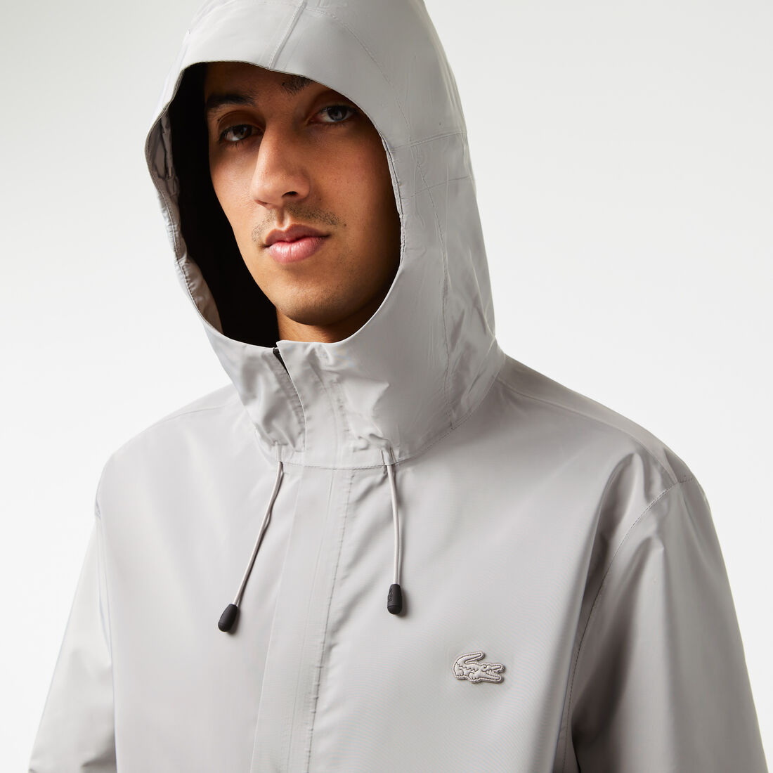 Lacoste Wasserdichte Kurzes Track Jacke Herren Grau | XUEK-98357